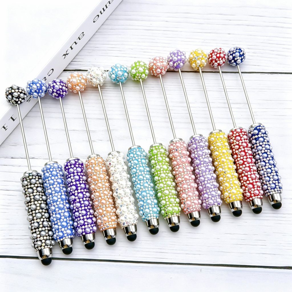 P-38 DIY Pearl and Full Rhinestone Beaded Touchscreen Stylus Pen