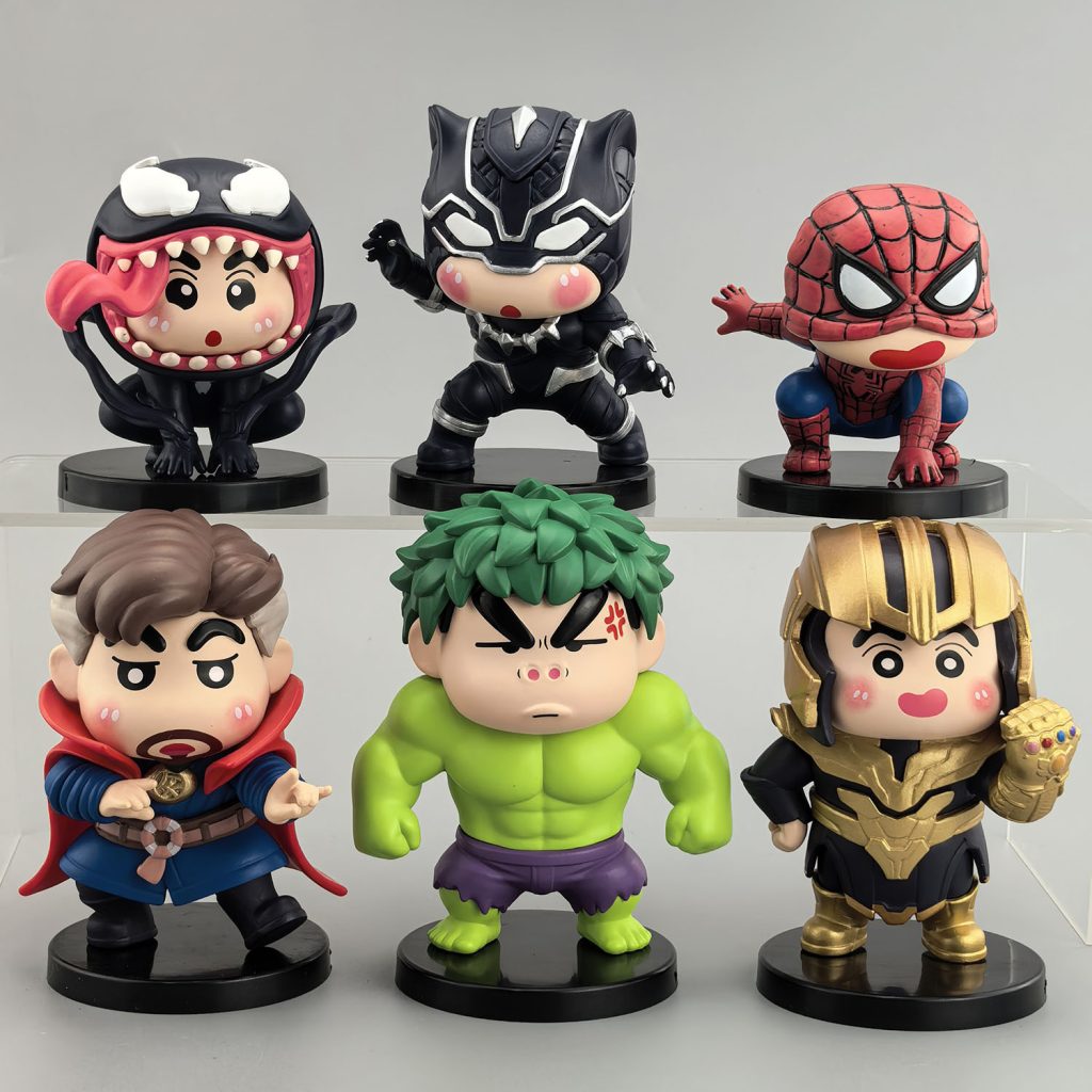 (A-119) Sanrio Anime Collectible Display Figures, 6-Piece Mixed Color Set